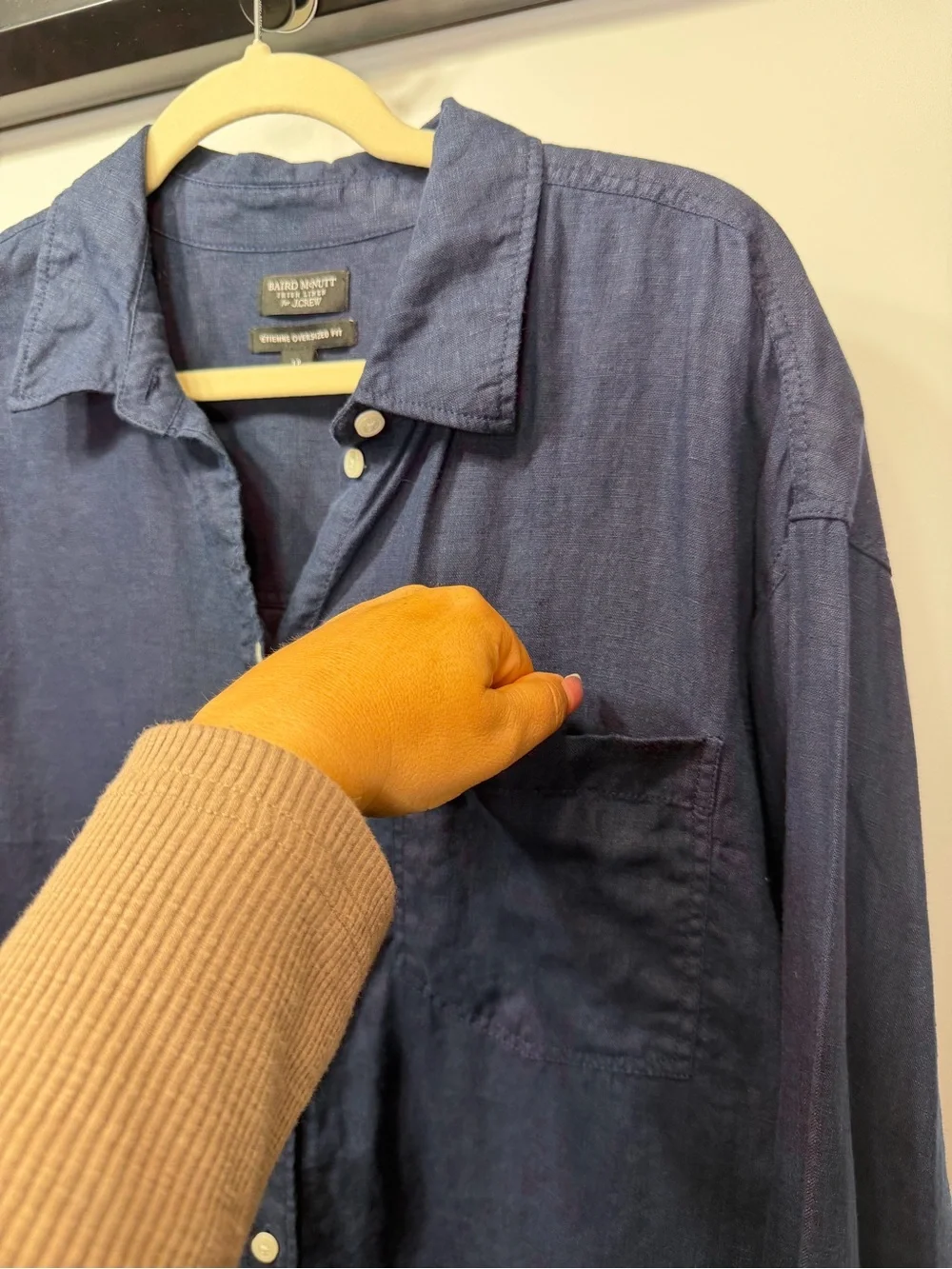 J.Crew Baird McNutt Irish 100% Linen Étienne Oversized Shirt Blue LP